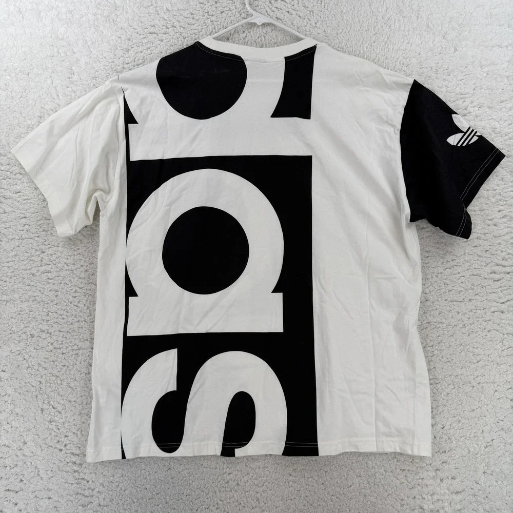Adidas Shirt Mens 2XL White Big Adi Tee Black Logo Graphic T-Shirt Originals